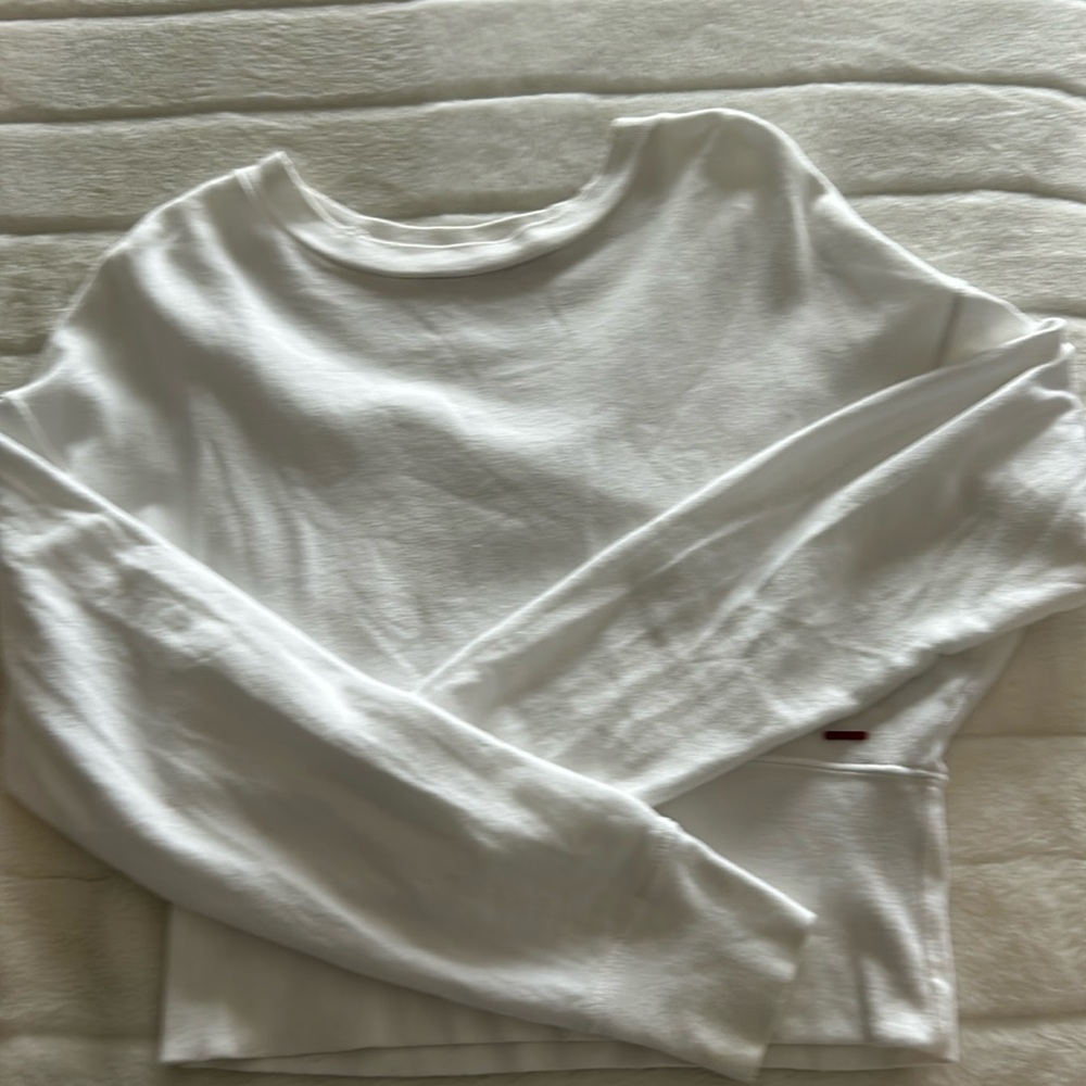 White philanthropy apparel with purpose sweat shirt